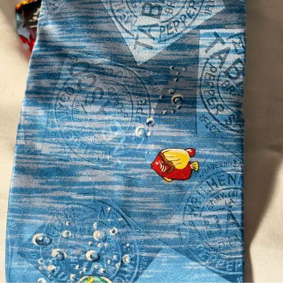 Tabasco Colorful Fish Pattern silk Tie with Tabasco sauce - Picture 3 of 7